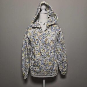 Ralph Lauren Polo NWT Blue Floral Cotton Blend Botanical Hoodie MSRP $120 Small